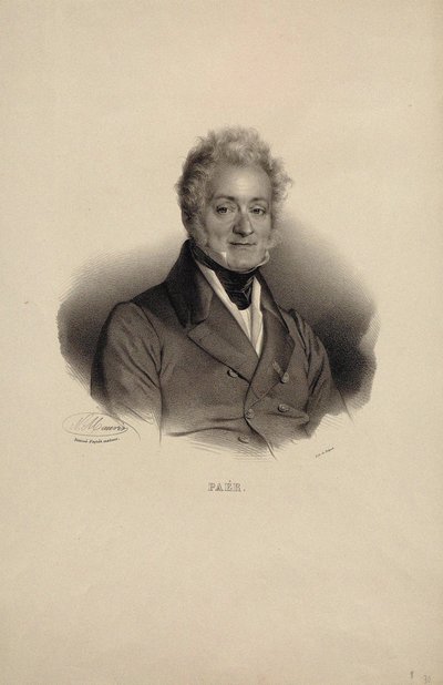 Säveltäjä Ferdinando Paerin muotokuva 1771-1839. tekijältä Nicolas Eustache Maurin