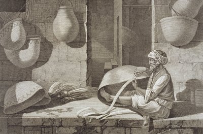 The Basket Maker, osasta II Arts and Trades of "Description of Egypt", kaiverrus Schroeder, pub. Napoleonin käskystä tekijältä Nicolas Jacques (after) Conte