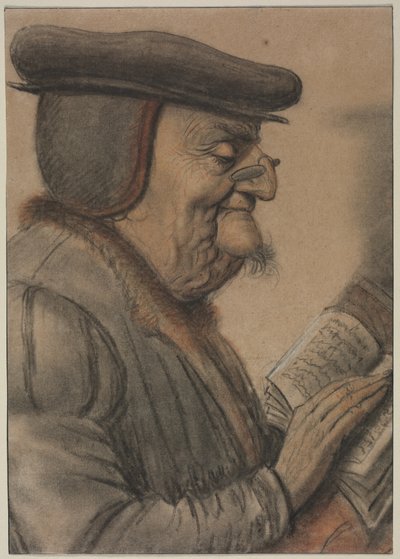 Kirjaa lukeva iäkäs mies, 1600-luvun ensimmäinen puolisko. tekijältä Nicolas Lagneau