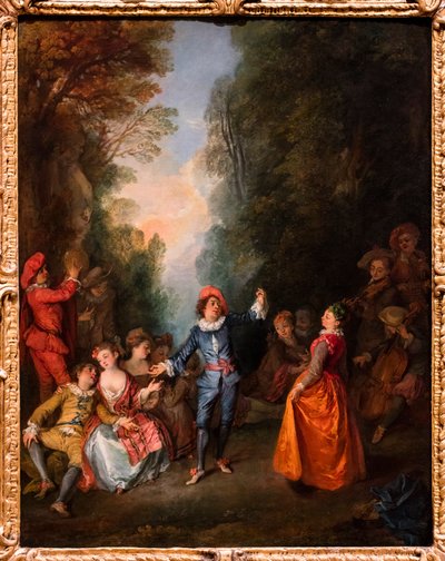 Tanssi, n. 1720 (öljy kankaalle) tekijältä Nicolas Lancret