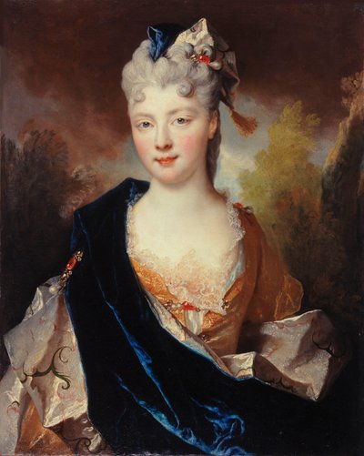 Marie Anne de Bourbon-Condén muotokuva 1678-1718, Vendômen herttuatar, 1714. tekijältä Nicolas Largillière de