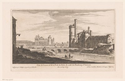 Vista del Louvre Veue du Louvre et de la Porte de Nesle (...) (títol sobre objecte)finès tekijältä Nicolas Perelle