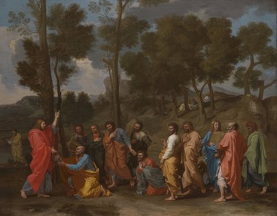 Vihkimisen sakramentti (Kristus antaa Pietarille avaimet). Noin 1637-40 tekijältä Nicolas Poussin