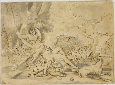 Figuurit, vaunut ja koira tekijältä Nicolas Poussin