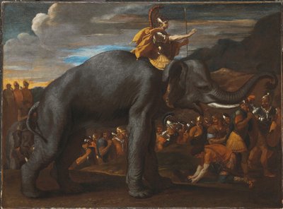 Hannibal ylittää Alpit norsulla tekijältä Nicolas Poussin