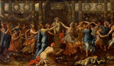 Hymenaios disfressat de dona durant una ofrena a Príap, c.1635 (oli sobre tela) (detall)finès tekijältä Nicolas Poussin