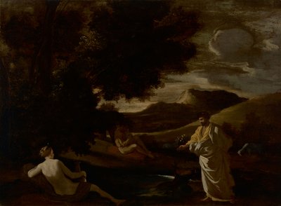 Kuningas Midas muuttaa tammenoksan kullaksi tekijältä Nicolas Poussin