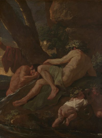 Midas Pesu Pactoluksen lähteellä, n. 1627. tekijältä Nicolas Poussin