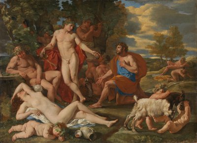 Midas ja Bacchus tekijältä Nicolas Poussin