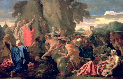 Mooses iskee vettä kalliosta tekijältä Nicolas Poussin