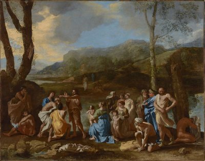Pyhä Johannes kastaa Jordanissa tekijältä Nicolas Poussin