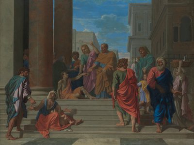 Pyhät Pietari ja Johannes parantavat ramman miehen, 1655. tekijältä Nicolas Poussin