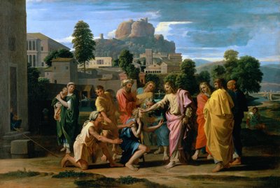 Jerikon sokea eli Kristus parantaa sokeita, 1650 tekijältä Nicolas Poussin
