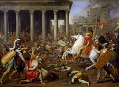 Jerusalemin temppelien tuhoaminen Tituksen toimesta tekijältä Nicolas Poussin