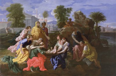 Mooseksen löytäminen (öljy kankaalle) tekijältä Nicolas Poussin