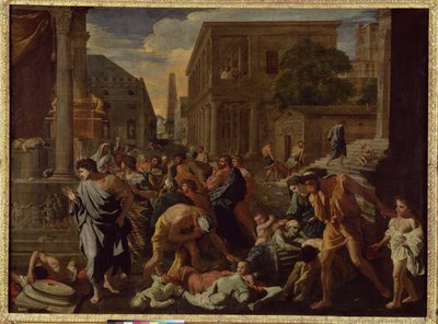 Ashdodin rutto eli ruton iskemät filistealaiset, 1630-31 tekijältä Nicolas Poussin