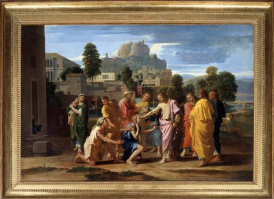 Jerikon sokea tai Kristus, joka käy sokeiden kanssa Nicolas Poussinin maalaus tekijältä Nicolas Poussin