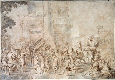 Daavidin voitto, joka tuo takaisin Nicolas Poussinin Goljatin piirustuksen pään tekijältä Nicolas Poussin