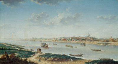Salpêtrière nähtynä la Rapeesta, n. 1752 (öljy kankaalle) tekijältä Nicolas Raguenet
