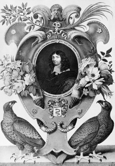 Jean-Baptiste Colbertin (1619-1683), ranskalaisen valtiomiehen muotokuva, Nicolas Robertin (1614-1685) kaiverrus tekijältä Nicolas Robert