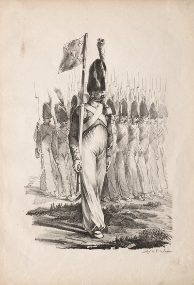 Sotilasasut: Carabiners Sargent, yleinen opas, 1817-1818. tekijältä Nicolas Toussaint Charlet