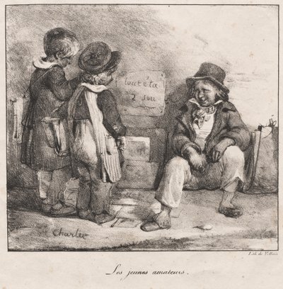 Luonnoskirja pienten lasten käyttöön: Nuoret amatöörit, 1822. tekijältä Nicolas Toussaint Charlet