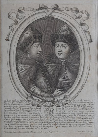 Venäjän tsaarit Ivan Aleksejevitš ja Peter Aleksejevitš tekijältä Nicolas de Larmessin