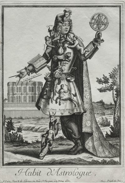 Fantastiset puvut: Astrologin puku, n. 1690. tekijältä Nicolas de Larmessin II