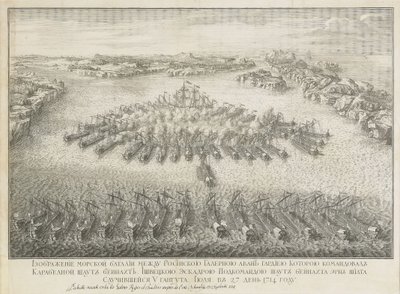 Gangutin meritaistelu 27. heinäkuuta 1714 tekijältä Nicolas de Larmessin II
