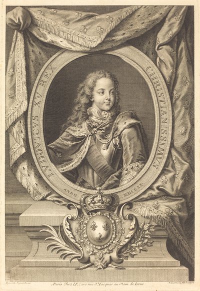 Ludvig XV tekijältä Nicolas de Larmessin IV after Hyacinthe Rigaud