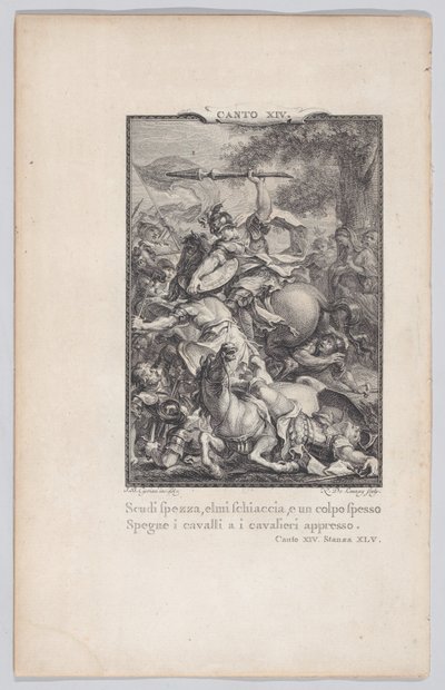 Canto 14, Stanza 45, Orlando Furiososta, 1774, 1774. tekijältä Nicolas de Launay