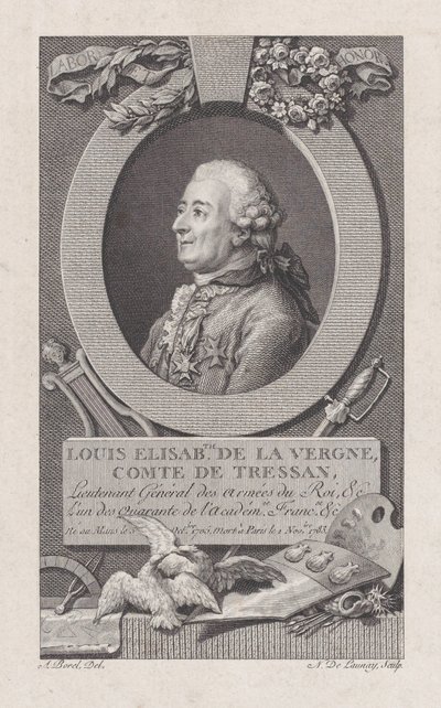 Louis Elisabeth de La Vergnen muotokuva, kreivi de Tressan, 1783-92, 1783-92. tekijältä Nicolas de Launay