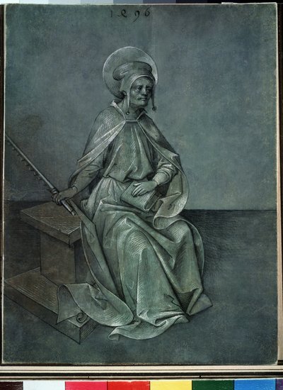 ""Apostoli Simon"" Nikolaus Alexander Mair von Landshutin (1450-1510) akvarelli ja tussi 1496 Pushkin-museo, Moskova tekijältä Nicolaus Alexander Mair von Landshut
