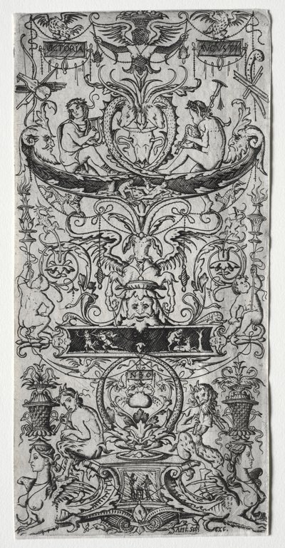 Ornamenttipaneeliin kaiverrettu Victoria Augusta, n. 1507. tekijältä Nicoletto da Modena
