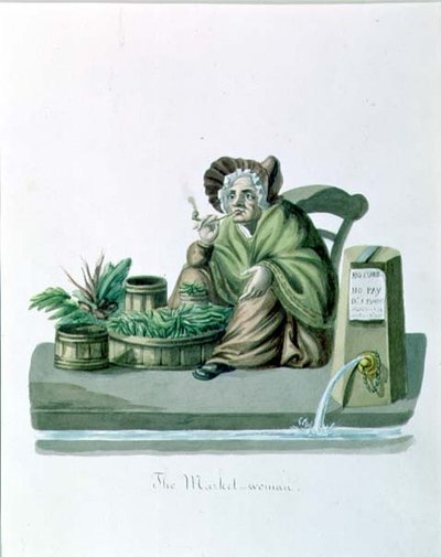 The Market Woman (akvarelli paperille) tekijältä Nicolino Calyo