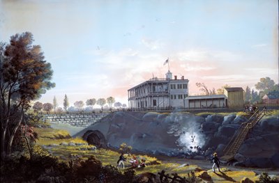 Näkymä Harlemin rautatien tunnelista, noin 1837. tekijältä Nicolino Calyo