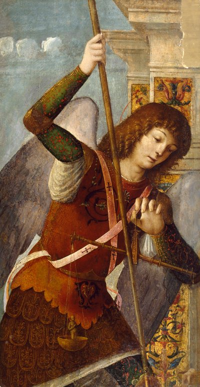 Triptyykki, jossa on arkkienkeli Mikael, 1490-1500 tekijältä Nicolo Rondinelli