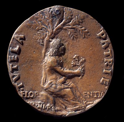 Lorenzo de Mediciä edustava mitali, joka tunnetaan upeana (pronssi tekijältä Nicolo Spinelli