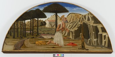 Pyhä Hieronymus erämaassa, 1450-80 tekijältä Nicolo di Maestro Antonio dAncona