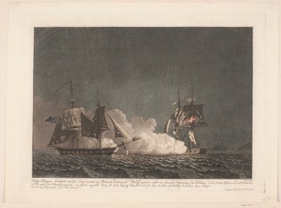 Taistelu Priki Lougenin ja Englantilaisen prikin välillä, 14. maaliskuuta 1808 tekijältä Niels Truslew