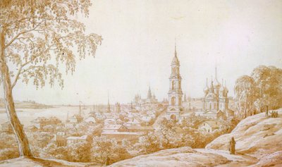 Näkymä Kostromaan, Venäjä, 1838. tekijältä Nikandor Grigorievich Chernetsov
