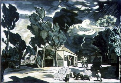 Maisema myrskyn kanssa (öljy kankaalle) tekijältä Nikifor Stepanovich Krylov