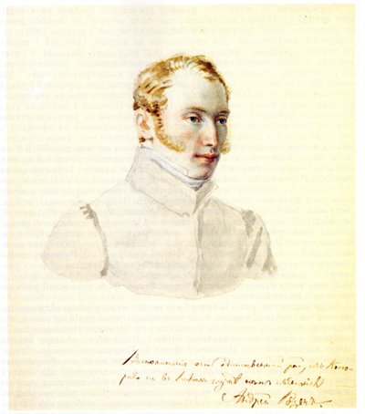 Dekabristiparoni Andrei von Rosenin muotokuva 1799-1884, 1832 tekijältä Nikolai Alexandrovich Bestuzhev
