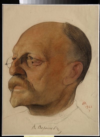 Muotokuva Vikenti Vikentjevitš Smidovitshista, kuten Vikenti Veressajev (1867-1945), venäläinen lääkäri ja kirjailija (Vikenty Vikentyevich Veresaev) - Piirustus Nikolai Andreevich Andreev (1873-1932) sangviini ja värikynät paperille (32,5x24 cm) tekijältä Nikolai Andreevich Andreev