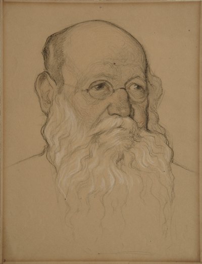 Vallankumouksellisen kreivi Pjotr A. Kropotkinin muotokuva 1842-1921, 1920-1921 tekijältä Nikolai Andreevich Andreev
