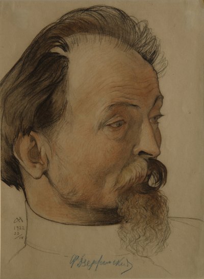 Muotokuva poliitikosta Felix E. Dzerzhinsky 1877-1926, Chekan puheenjohtaja, 1922 tekijältä Nikolai Andreevich Andreev