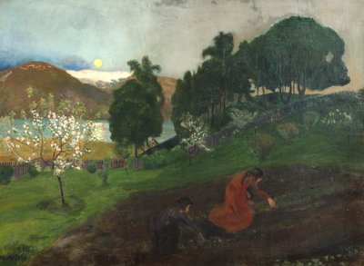 Kevätyö puutarhassa (Yötyö puutarhassa) tekijältä Nikolai Astrup