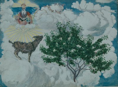Vuohi, joka tuli taivaaseen (öljy kankaalle) tekijältä Nikolai Astrup