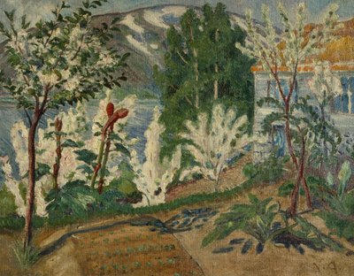 Jølstervannet White Flowers (öljy kankaalle) tekijältä Nikolai Astrup