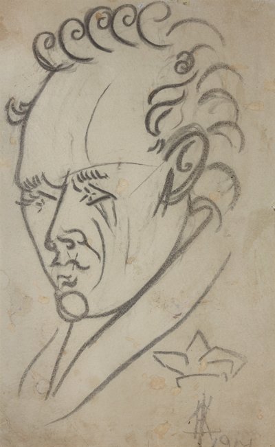 Runoilija Vasili Kamenskyn muotokuva 1884-1961, 1913. tekijältä Nikolai Ivanovich Kulbin